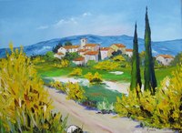 Paysage aux gen&ecirc;ts - HST - 30x40 - 160� - disponible