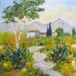 Sentier sauvage - HST - 20x20 - 60� - disponible