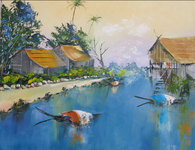 Paysage Zen,HST, 50X60, 400� Disponible