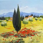 Paysage illumin&eacute; - HST - 20x20 - 60� - disponible