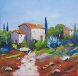 Les ocres de Roussillon, HST, 20X20, Vendu