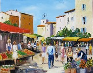 March&eacute; en Provence - HST - 46X55 - 550� - disponible