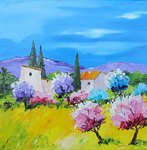 Cerisiers en fleurs 2012, HST 30X30, 150� disponible