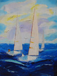 Les 3 voiles, HST, 70X50, 400�, disponible