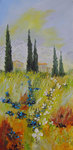 Provence en fleurs, HST 80X40, 400�, disponible