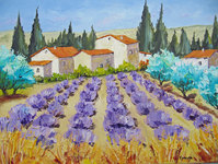 Le champ de lavandes, HST 30X40, 180� disponible