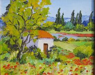 Le petit cabanon, HST 20X30, vendu
