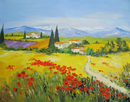 Le sentier proven&ccedil;al,  HST, 40X50, vendu