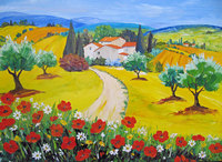 Le village aux 7 collines, HST 82X60, vendu