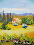 Mas et cypr&egrave;s, HST 30X40, vendu