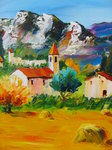Moisson en Provence, HST 50X60,  vendu