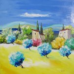 Oliviers bleus, HST 40X40, vendu