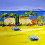 Au bord de l'eau, HST 40X40, 200�, disponible