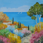 Couleurs du bord de mer, HST 20X20, vendu