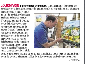 extrait du journal " La provence"  du 3 août 2014